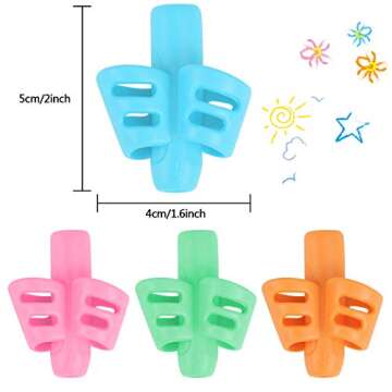 SANNIX 16 Pack Pencil Grippers for Kids Handwriting, Pencil Holder for Kids, Handwriting Grip, Ergon...