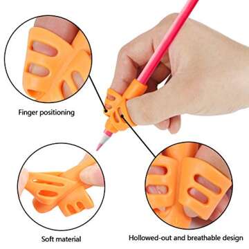 SANNIX 16 Pack Pencil Grippers for Kids Handwriting, Pencil Holder for Kids, Handwriting Grip, Ergonomic Training Pen Grips, Writing Tool for Toddlers, Preschoolers, Children
