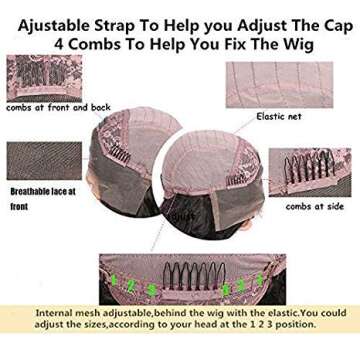 RULINDA 1B/27 Ombre Color Lace Front Wigs Human Hair for Women Bleached Knots Straight Brazilian Remy Hair Wigs Pre Plucked (20)