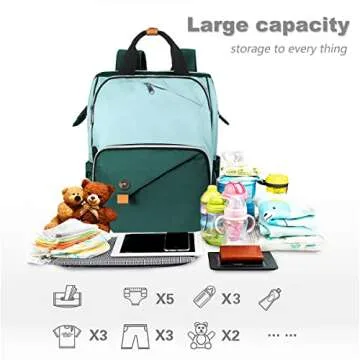 Hap Tim Large Baby Diaper Bag: Stylish & Functional Backpack