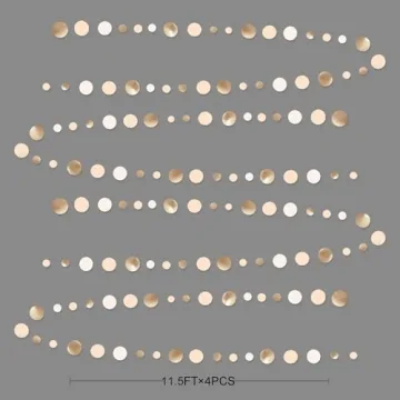 Champagne Gold Circle Dot Garland for All Occasions