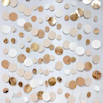 Champagne Gold Circle Dot Garland for All Occasions