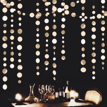Champagne Gold Circle Dot Garland for All Occasions