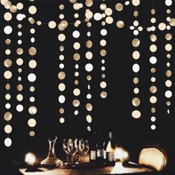 Champagne Gold Circle Dot Garland for All Occasions