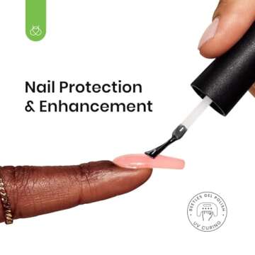 Beetles 3Pcs 15ml Top and Base Coat Builder Nail Gel Set No Wipe Gel Top Coat Base Gel Builder Extension Gel for Nails Shine Finish and Long Lasting Nail Protection Valentine's Day Gift for Women
