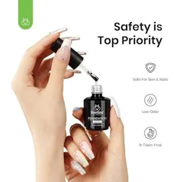 Beetles 3Pcs 15ml Top and Base Coat Builder Nail Gel Set No Wipe Gel Top Coat Base Gel Builder Extension Gel for Nails Shine Finish and Long Lasting Nail Protection Valentine's Day Gift for Women