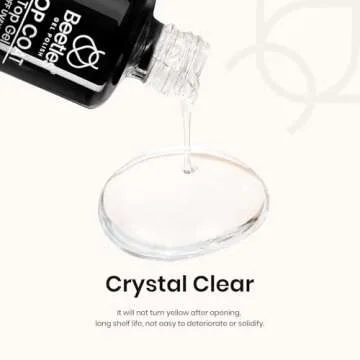 Beetles 3Pcs 15ml Top and Base Coat Builder Nail Gel Set No Wipe Gel Top Coat Base Gel Builder Extension Gel for Nails Shine Finish and Long Lasting Nail Protection Valentine's Day Gift for Women