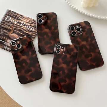 Huahuacase Tortoise Shell Case for iPhone 15 Pro 6.1" - Amber Chic