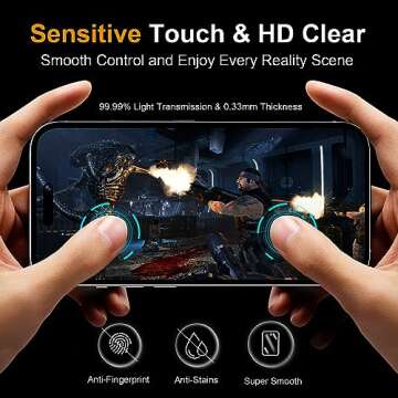 QHOHQ Privacy Screen Protector & Camera Lens for iPhone 15 Pro