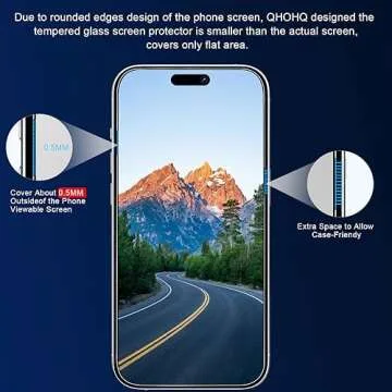 QHOHQ Privacy Screen Protector & Camera Lens for iPhone 15 Pro
