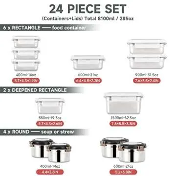 Cykorxicc Stainless Steel Food Storage Containers Set