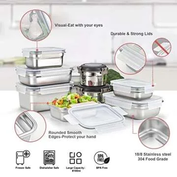 Cykorxicc Stainless Steel Food Storage Containers Set