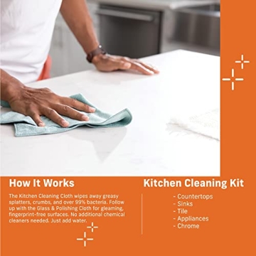 E-Cloth Kitchen Cleaning Kit Microfiber Magic Sparkling Surfaces