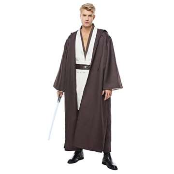 Men's Tunic Cosplay Costume Adults Outfits Halloween Robe Hooded Uniform Full Set