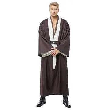 Men's Tunic Cosplay Costume Adults Outfits Halloween Robe Hooded Uniform Full Set