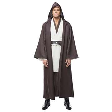 Men's Tunic Cosplay Costume Adults Outfits Halloween Robe Hooded Uniform Full Set