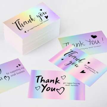 Lannso Thank You Cards 100 PCS for Small Business Owners