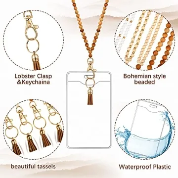 Elegant 12 Piece Bohemian Beaded Lanyard Set with Card Holders