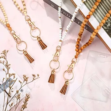 Elegant 12 Piece Bohemian Beaded Lanyard Set with Card Holders