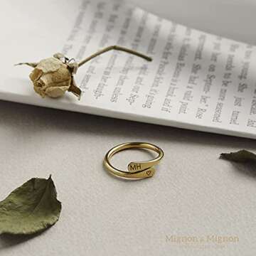 MignonandMignon Personalized Wrap Ring Custom Engraved Double Name or Date Ring for Women or Men, Stackable Pinky Ring, Couples Jewelry, Valentines Day Gift – RWR