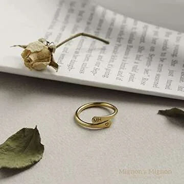 MignonandMignon Personalized Wrap Ring Custom Engraved Double Name or Date Ring for Women or Men, Stackable Pinky Ring, Couples Jewelry, Valentines Day Gift – RWR