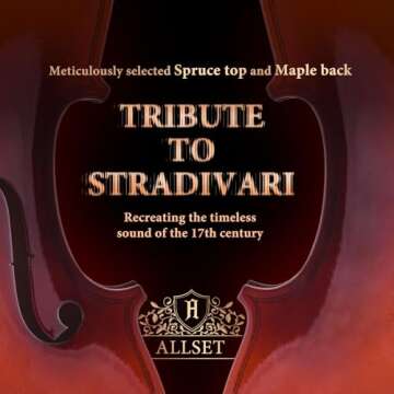 ALLSET 4/4 Stradivari Violin Set - Full Size Premium Gift for Beginners