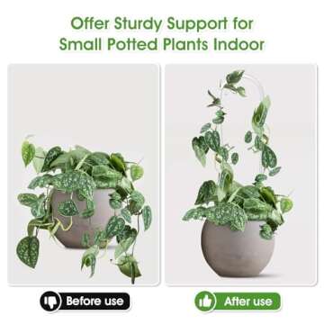 JETTIFY 2 Pack U-Shaped Clear Acrylic Trellis for Indoor Plants, Small Plant Trellis for Potted Plan...