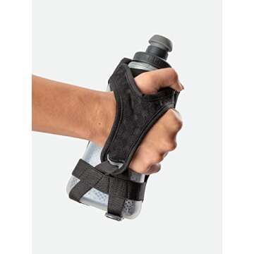 Nathan Running Handheld Quick Squeeze Water Bottle. No-Grip Adjustable Hand Strap. 12oz / 18oz / Insulated. Reflective Hydration Water Bottle.