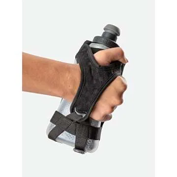 Nathan Running Handheld Quick Squeeze Water Bottle. No-Grip Adjustable Hand Strap. 12oz / 18oz / Insulated. Reflective Hydration Water Bottle.