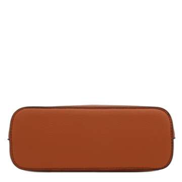 FashionPuzzle Faux Leather Solid Small Dome Crossbody bag with Chain Strap (Tan)