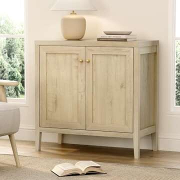 EYYTHUNG Sideboard Buffet Cabinet - Farmhouse Style Storage Solution with Adjustable Shelves