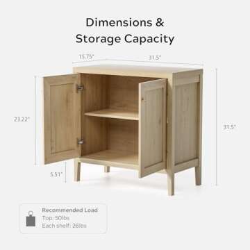 EYYTHUNG Storage Cabinet with Adjustable Shelves