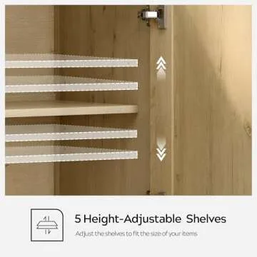 EYYTHUNG Storage Cabinet with Adjustable Shelves