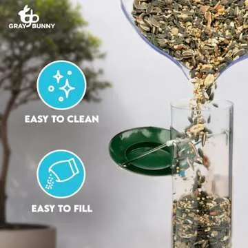 Gray Bunny Metal 4-Port Bird Feeder Easy to Clean and Durable