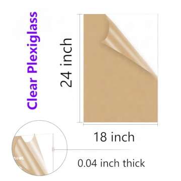 DYCacrlic 5-Pack 18x24 Plexiglass Sheets,PET Sheet Panels,Clear Flexible Plastic Acrylic Plexiglass ...