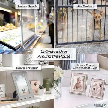 DYCacrlic 5-Pack 18x24 Plexiglass Sheets,PET Sheet Panels,Clear Flexible Plastic Acrylic Plexiglass Sheet 18x24 for Picture Frames,Windows,Signs,Table Top,Door Scratch Protector,Painting,Pet Barriers