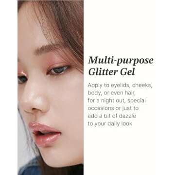 Glint Face & Body Glitter Gel (Mood Fatal, 0.1oz) - Multi-Use Makeup for Eyes, Cheeks, Body, and Hair. Rich Pigment, Long-Lasting Sparkle/Glitter for Party, Festival, Concert