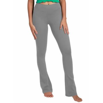 High Waist Mini Flared Leggings for Women - Charcoal Gray