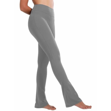 High Waist Mini Flared Leggings for Women - Charcoal Gray