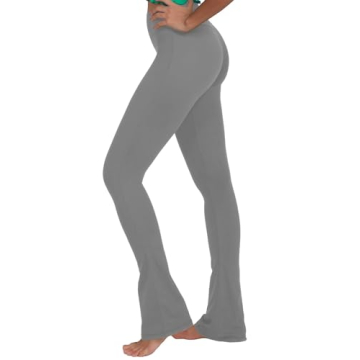 High Waist Mini Flared Leggings for Women - Charcoal Gray