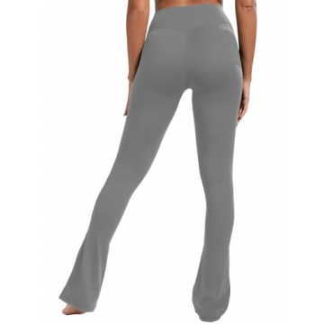 High Waist Mini Flared Leggings for Women - Charcoal Gray