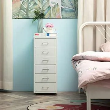 HollyHOME Mobile 6-Drawer Storage Cabinet for Home & Office