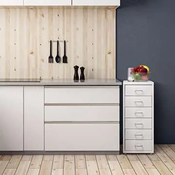 HollyHOME Mobile 6-Drawer Storage Cabinet for Home & Office