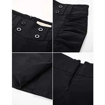 Belle Poque Slim Fit Business Pencil Skirt Wear to Work Skirts Black, Small KK271-1