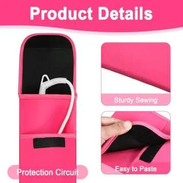 Shappy 2 Pieces Flat Iron Travel Case Heat Resistant Curling Iron Holder Cover Travel Sleeve Neoprene Straightener Holder and Silicone Hot Tools Flat Bag(Solid Style)