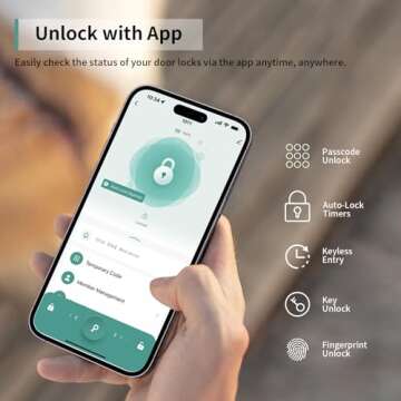 IRONZON Fingerprint Door Lock Smart Door Lock with Keypad Keyless Entry Door Lock with Handle for Ho...