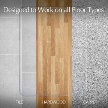 Vitrazza Glass Office Chair Mat – 36” x 48” Desk Mat with Clear Safety Glass/Creates Smooth, Easy Glide/Protects Against Carpet Imprints/Perfect for Home and Office Spaces (Chiaro Standard Clear)