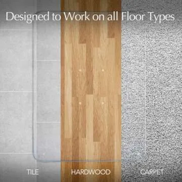 Vitrazza Glass Office Chair Mat – 36” x 48” Desk Mat with Clear Safety Glass/Creates Smooth, Easy Glide/Protects Against Carpet Imprints/Perfect for Home and Office Spaces (Chiaro Standard Clear)