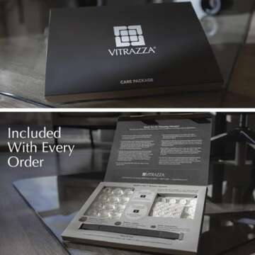 Vitrazza Glass Office Chair Mat – 36” x 48” Desk Mat with Clear Safety Glass/Creates Smooth, Easy Glide/Protects Against Carpet Imprints/Perfect for Home and Office Spaces (Chiaro Standard Clear)