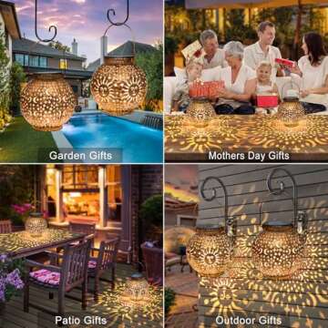 Go2garden Outdoor Solar Lanterns - Enchanting Metal Lanterns for Garden Lighting